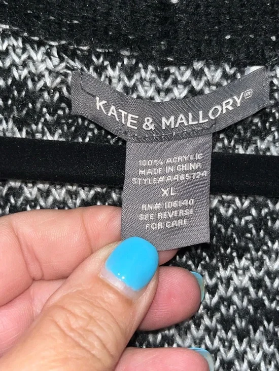 Kate & Mallory Zebra-Print Open Front Cardigan - Black & White - Picture 3 of 3